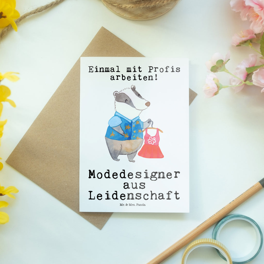 Grußkarte Modedesigner aus Leidenschaft Grußkarte, Klappkarte, Einladungskarte, Glückwunschkarte, Hochzeitskarte, Geburtstagskarte, Karte, Ansichtskarten, Beruf, Ausbildung, Jubiläum, Abschied, Rente, Kollege, Kollegin, Geschenk, Schenken, Arbeitskollege, Mitarbeiter, Firma, Danke, Dankeschön, Modedesigner, Fashion Designer, Modeschöpfer