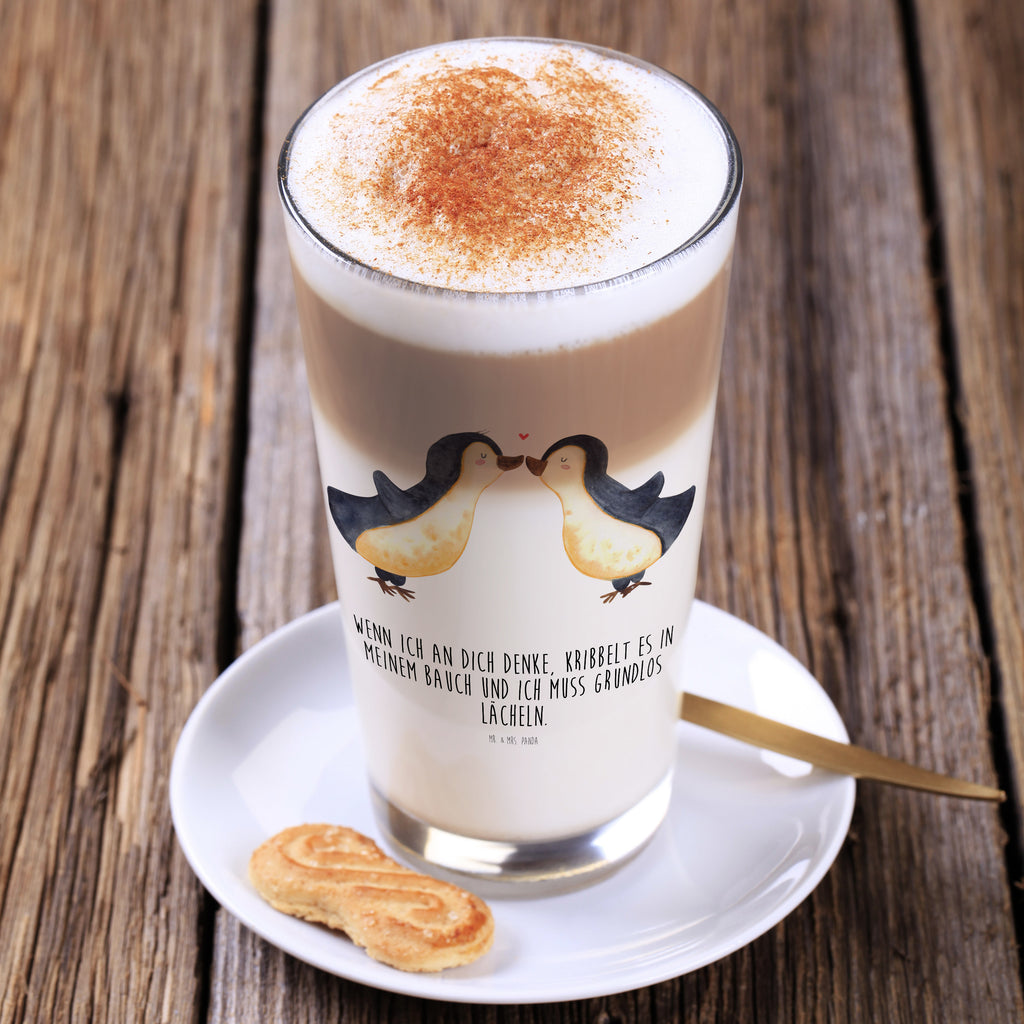 Glas Pinguine Kuss Cappuccino Glas, Glas, Cappuccino Tasse, Latte Macchiato, Liebe, Partner, Freund, Freundin, Ehemann, Ehefrau, Heiraten, Verlobung, Heiratsantrag, Liebesgeschenk, Jahrestag, Hocheitstag, Valentinstag, Geschenk für Frauen, Hochzeitstag, Mitbringsel, Geschenk für Freundin, Geschenk für Partner, Liebesbeweis, für Männer, für Ehemann