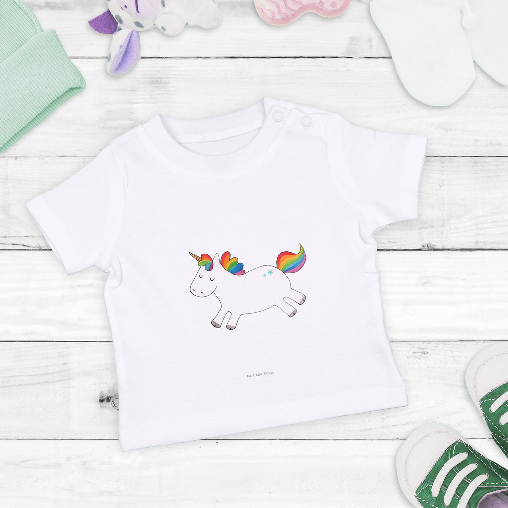 Organic Baby Shirt Einhorn Happy Baby T-Shirt, Jungen Baby T-Shirt, Mädchen Baby T-Shirt, Shirt, Einhorn, Einhörner, Einhorn Deko, Pegasus, Unicorn, glücklich, fröhlich, Spaß, Freude, Lebensfreude, witzig, spannend, Lächeln, Lachen