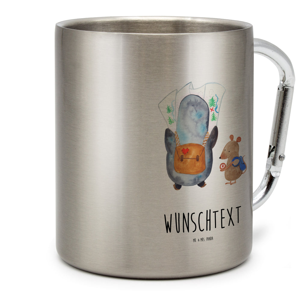 Personalisierter Edelstahlbecher Pinguin & Maus Wanderer Personalisierte Edelstahltasse, Personalisierter Edelstahlbecher, Personalisierter Outdoor Becher, Personalisierte Outdoor Tasse, Pinguin, Pinguine, Abenteurer, Abenteuer, Roadtrip, Ausflug, Wanderlust, wandern