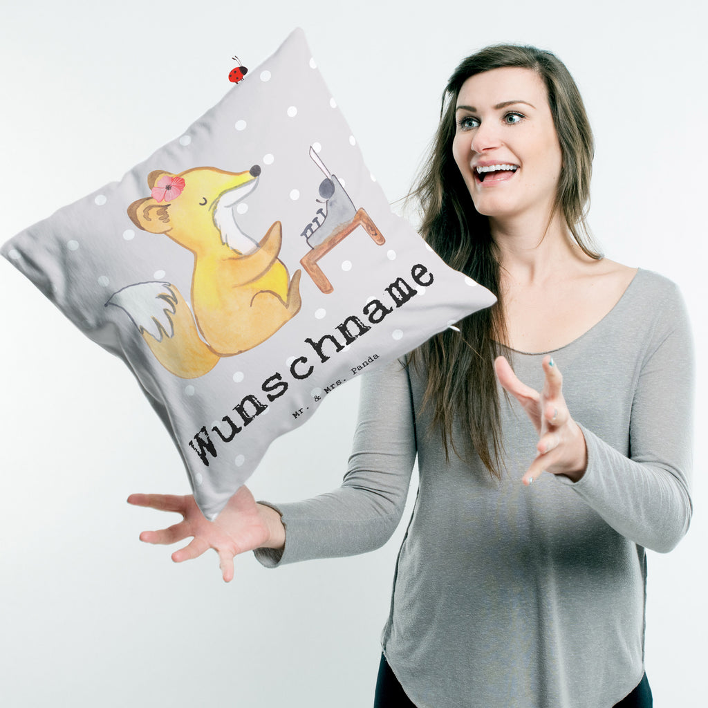 Personalisiertes Kissen Fuchs Beste Kollegin der Welt Kissen, personalisiert, Name, Wunschname, bedrucken, Kopfkissen, für, Dankeschön, Geschenk, Schenken, Geburtstag, Geburtstagsgeschenk, Geschenkidee, Danke, Bedanken, Mitbringsel, Freude machen, Geschenktipp, Arbeitskollegin, Kollegin, Freundin, Büro, Abschiedsgeschenk, Ruhestand, Arbeit, Mitarbeiterin, Berufsgenossin, Beruf