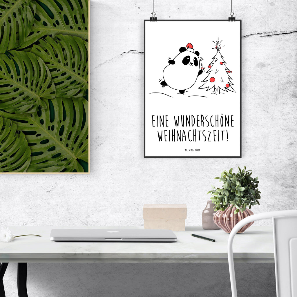 Poster Panda Weihnachtszeit Poster, Wandposter, Bild, Wanddeko, Küchenposter, Kinderposter, Wanddeko Bild, Raumdekoration, Wanddekoration, Handgemaltes Poster, Mr. & Mrs. Panda Poster, Designposter, Kunstdruck, Posterdruck