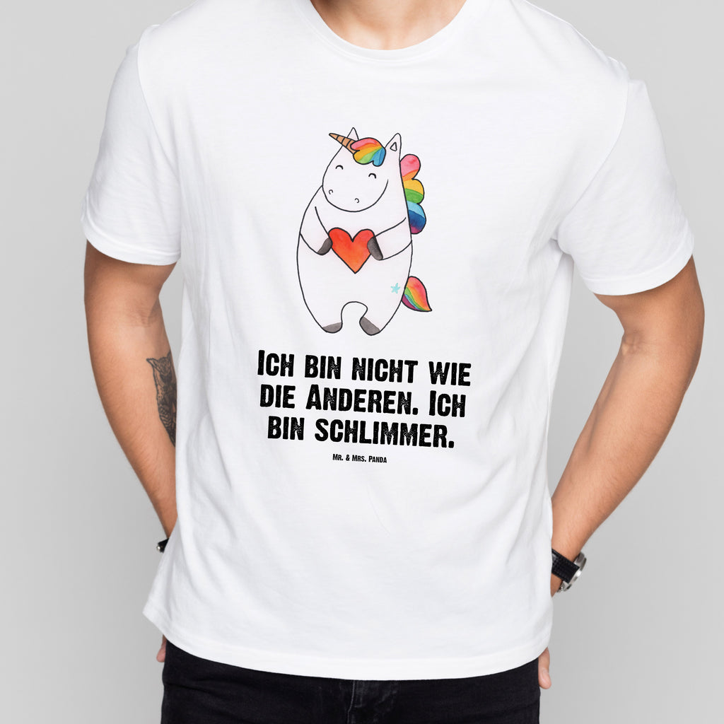 T-Shirt Standard Einhorn Herz T-Shirt, Shirt, Tshirt, Lustiges T-Shirt, T-Shirt mit Spruch, Party, Junggesellenabschied, Jubiläum, Geburstag, Herrn, Damen, Männer, Frauen, Schlafshirt, Nachthemd, Sprüche, Einhorn, Einhörner, Einhorn Deko, Pegasus, Unicorn, Herz, schlimm, böse, witzig, lustig, Freundin, anders, bunt