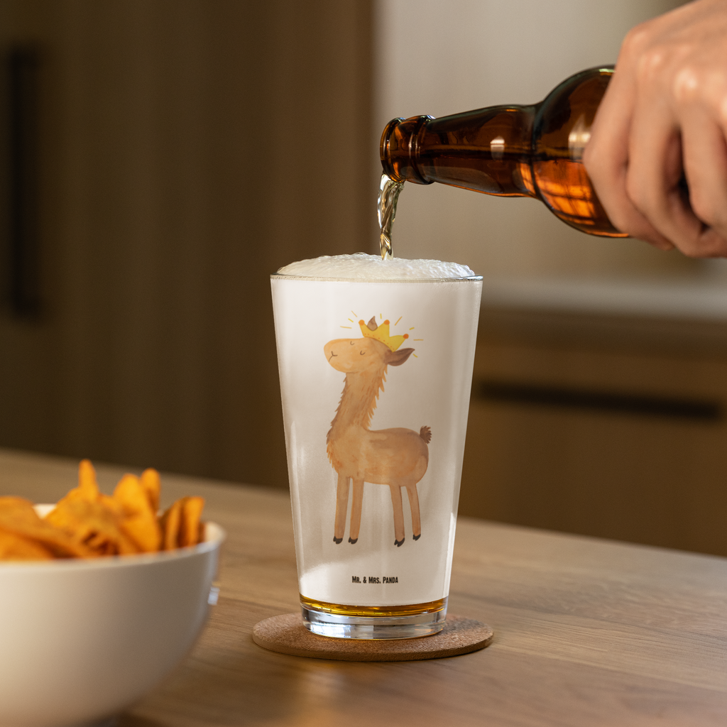 Premium Trinkglas Lama König Trinkglas, Glas, Pint Glas, Bierglas, Cocktail Glas, Wasserglas, Lama, Alpaka, Lamas, König, Königin, Freundin, Mama, Papa, Büro Kollege, Kollegin, Chef, Vorgesetzter, Abi, Abitur