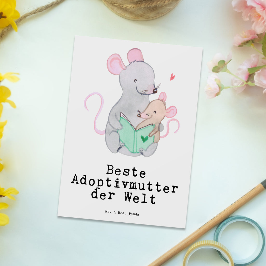 Postkarte Maus Beste Adoptivmutter der Welt Postkarte, Karte, Geschenkkarte, Grußkarte, Einladung, Ansichtskarte, Geburtstagskarte, Einladungskarte, Dankeskarte, Ansichtskarten, Einladung Geburtstag, Einladungskarten Geburtstag, für, Dankeschön, Geschenk, Schenken, Geburtstag, Geburtstagsgeschenk, Geschenkidee, Danke, Bedanken, Mitbringsel, Freude machen, Geschenktipp, Adoptivmutter, Adoptivmama, adoptiert, Mama, Mami, Mutter, Muttertag, Mutti, Ma, Tochter, Sohn, Beste Mama, Beste, Supermama