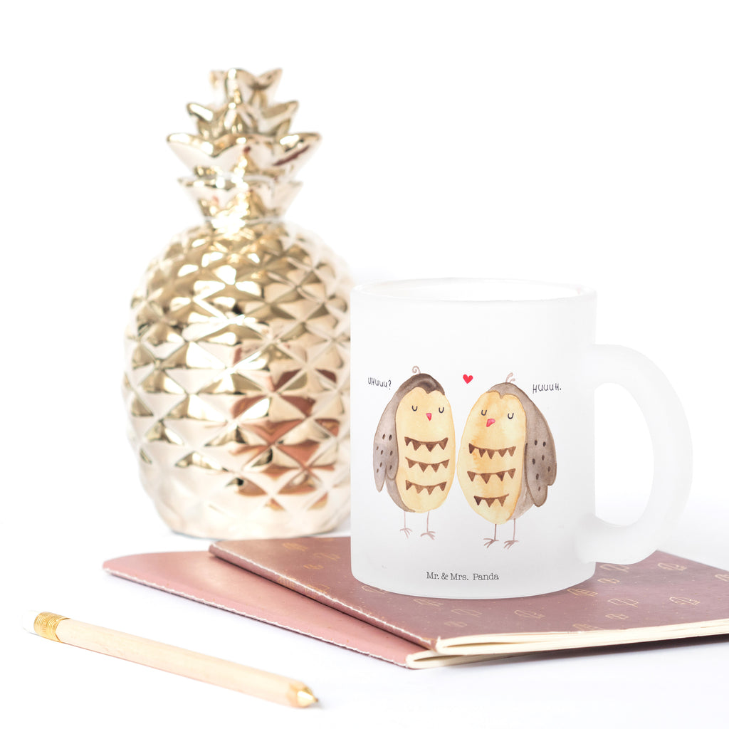 Teetasse Eule Liebe Teetasse, Teeglas, Teebecher, Tasse mit Henkel, Tasse, Glas Teetasse, Teetasse aus Glas, Eule, Eule Deko, Liebe, Hochzeit Spruch, Owl, All you need is love, Liebe Spruch, Freundin Geschenk, Freund, Wortspiel lustig