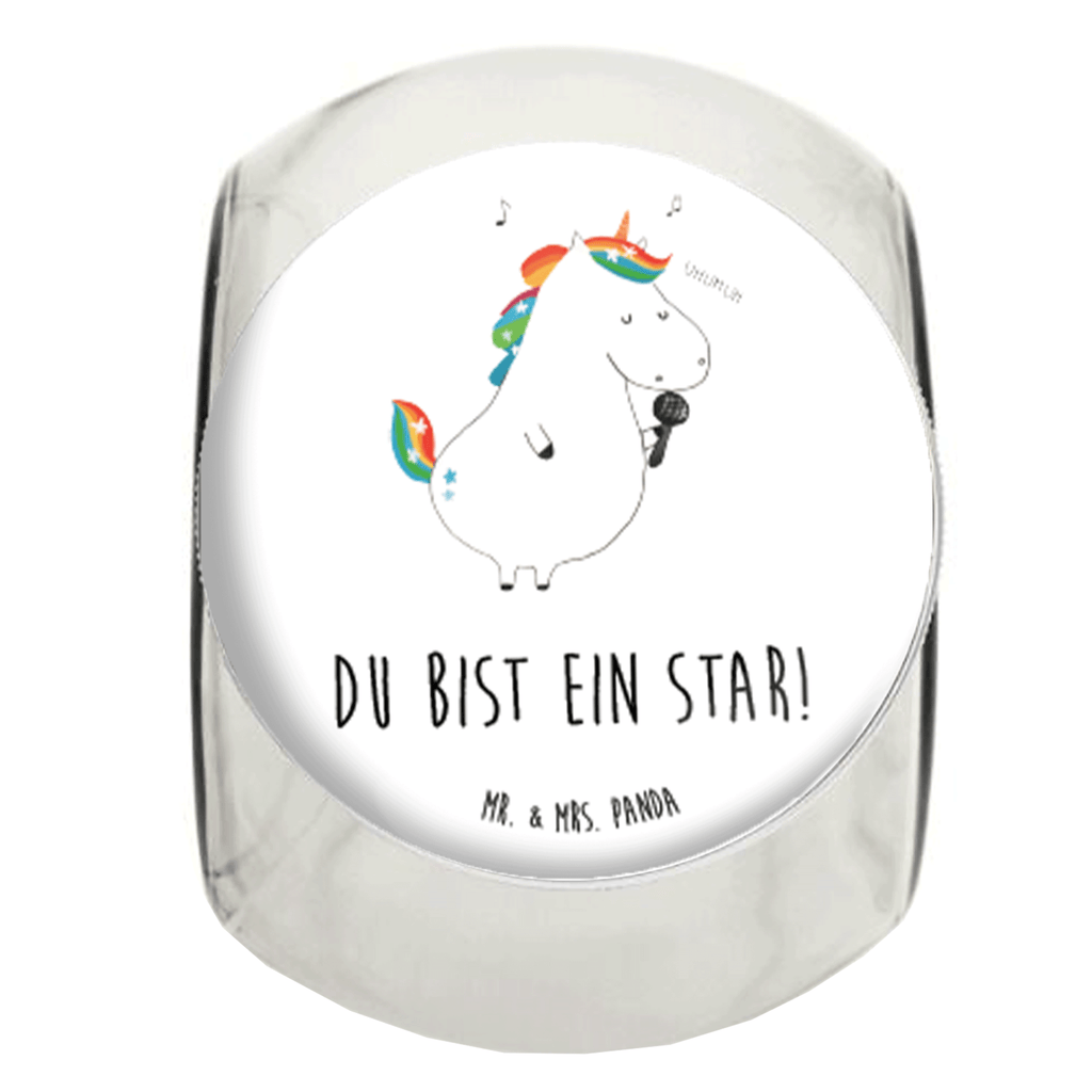 Bonbonglas Einhorn Sänger Vorratsdose, Vorratsbehälter, Süßigkeitenglas, Süßigkeitendose, Kaffeedose, Müslidose, Teedose, Keksbehälter, Keksedose, Glasdose, Glasbälter, Vorratsglas, Küchenbehälter, Aufbewahrungsdose, Aufbewahungsglas, Gewürzdose, Küchenorganizer, Snackdose, Einhorn, Einhörner, Einhorn Deko, Pegasus, Unicorn, Glitzer, Konfetti, Party, Geburtstag, Feier, Fest, Disco, Sängerin, Sänger, Freundin