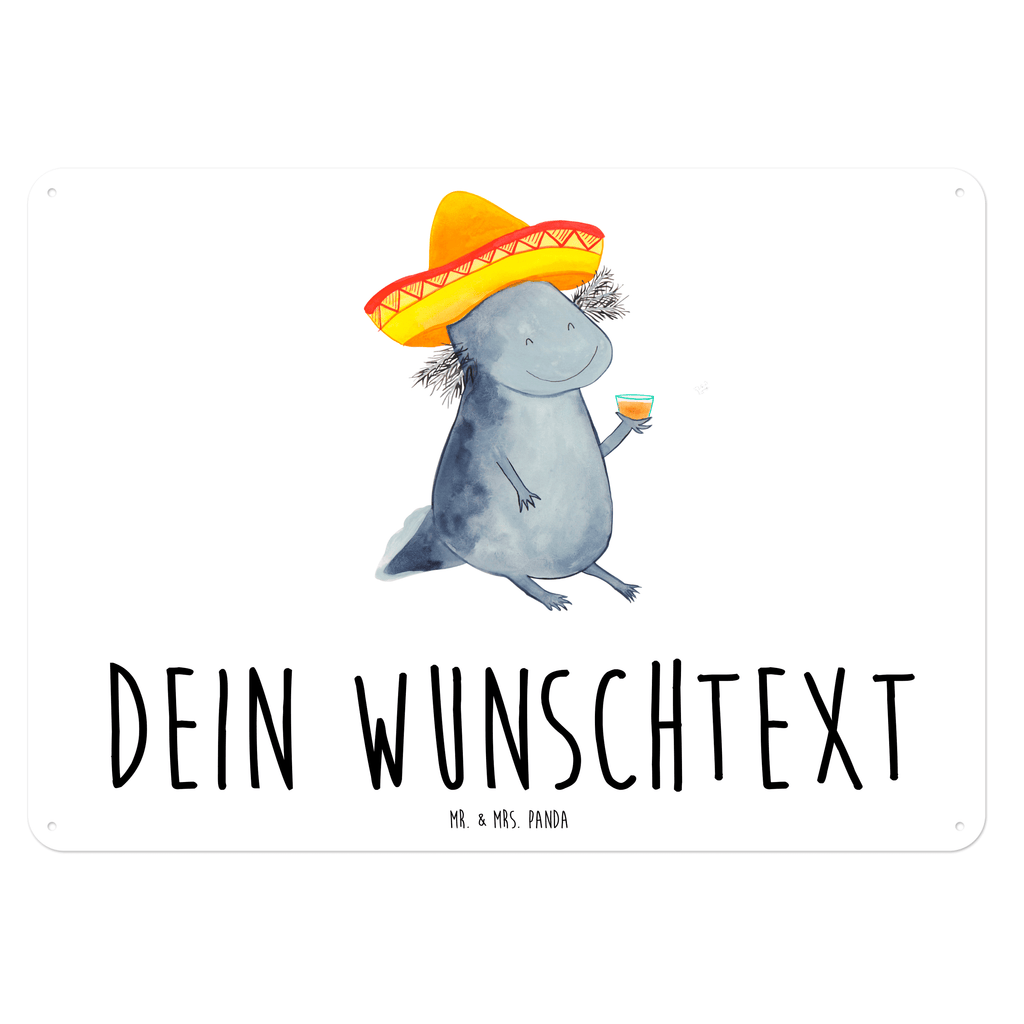 Personalisiertes Blechschild Axolotl Tequila Blechschild, Metallschild, Geschenk Schild, Schild, Magnet-Metall-Schild, Deko Schild, Wandschild, Wand-Dekoration, Türschild, Axolotl, Molch, Mexico, Mexiko, Sombrero, Zitrone, Tequila, Motivation, Spruch, Schwanzlurch, Lurch, Lurche, Axolot, Feuerdrache, Feuersalamander