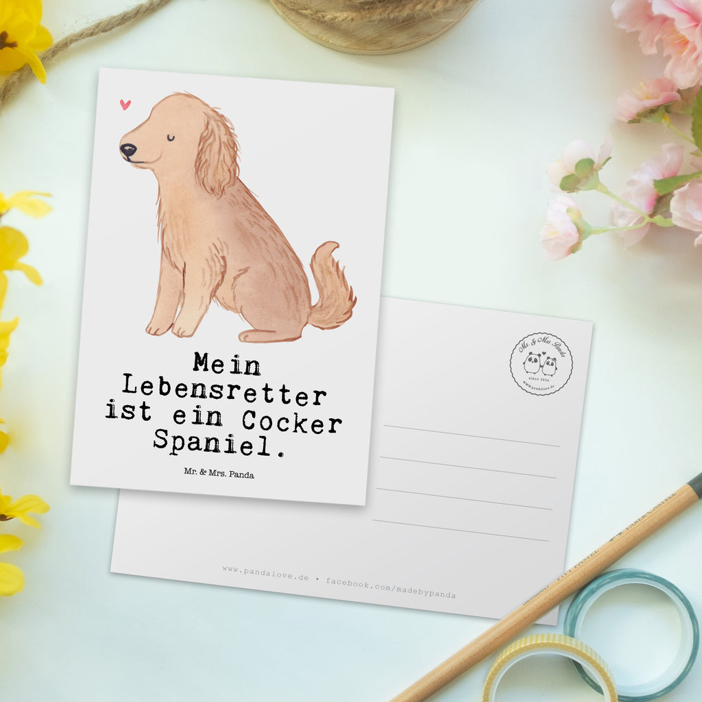 Postkarte Cocker Spaniel Lebensretter Postkarte, Karte, Geschenkkarte, Grußkarte, Einladung, Ansichtskarte, Geburtstagskarte, Einladungskarte, Dankeskarte, Ansichtskarten, Einladung Geburtstag, Einladungskarten Geburtstag, Hund, Hunderasse, Rassehund, Hundebesitzer, Geschenk, Tierfreund, Schenken, Welpe, Englische Cockerspaniel, Cocker Spaniel