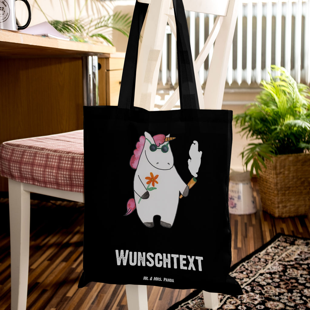 Personalisierte Tragetasche Einhorn Woodstock Personalisierte Beuteltasche, Personalisierter Beutel, Personalisierte Einkaufstasche, Personalisierter Jutebeutel, Personalisierter Stoffbeutel, Tragetasche mit Namen, Einkaufstasche mit Namen, Stoffbeutel mit Namen, Personalisierte Tasche, Personalisierte Jutetasche, Personalisierte Kindergartentasche, Einhorn, Einhörner, Einhorn Deko, Pegasus, Unicorn, Kiffen, Joint, Zigarette, Alkohol, Party, Spaß. lustig, witzig, Woodstock