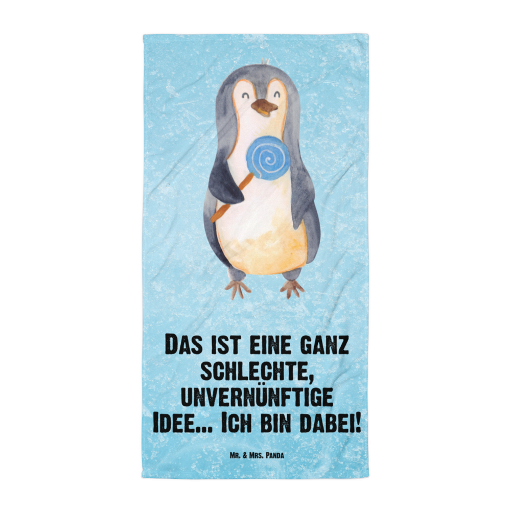 XL Badehandtuch Pinguin Lolli Handtuch, Badetuch, Duschtuch, Strandtuch, Saunatuch, Pinguin, Pinguine, Lolli, Süßigkeiten, Blödsinn, Spruch, Rebell, Gauner, Ganove, Rabauke