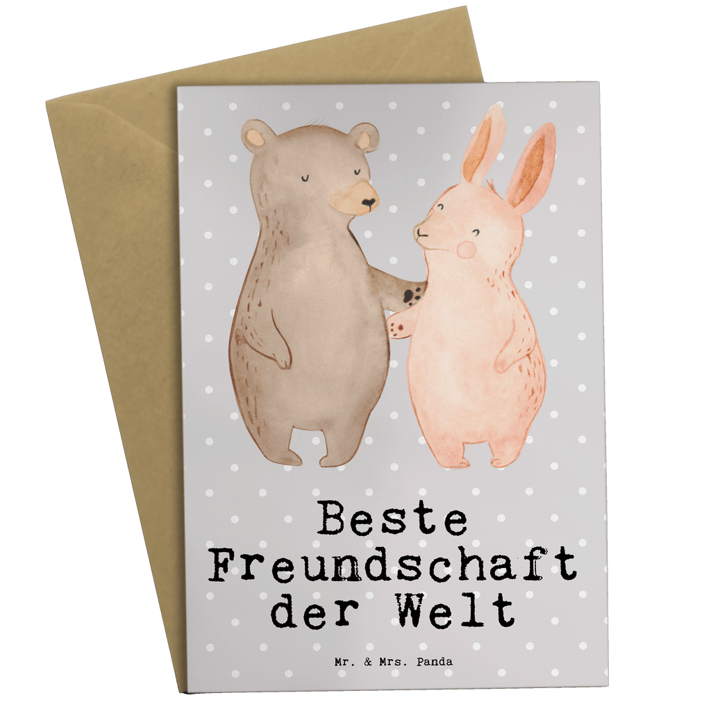 Grußkarte Hase Beste Freundschaft der Welt Grußkarte, Klappkarte, Einladungskarte, Glückwunschkarte, Hochzeitskarte, Geburtstagskarte, Karte, Ansichtskarten, für, Dankeschön, Geschenk, Schenken, Geburtstag, Geburtstagsgeschenk, Geschenkidee, Danke, Bedanken, Mitbringsel, Freude machen, Geschenktipp, Freundschaft, Freunde, Freunde fürs Leben, best friends, Freundin, Freund, Clique, Kumpel, bae, bff