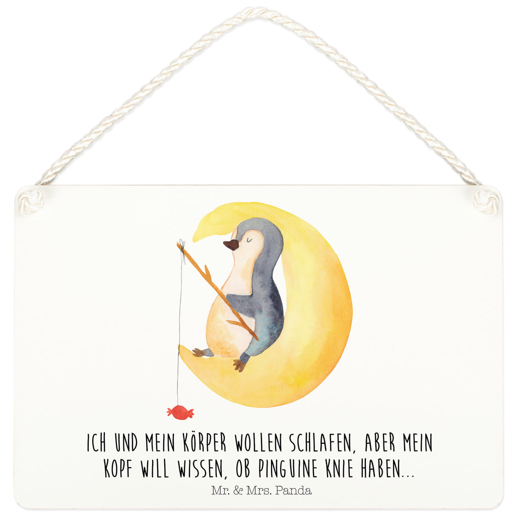 Deko Schild Pinguin Mond Dekoschild, Deko Schild, Schild, Tür Schild, Türschild, Holzschild, Wandschild, Wanddeko, Pinguin, Pinguine, Spruch, schlafen, Nachtruhe, Einschlafen, Schlafzimmer, Schlafstörungen, Gästezimmer