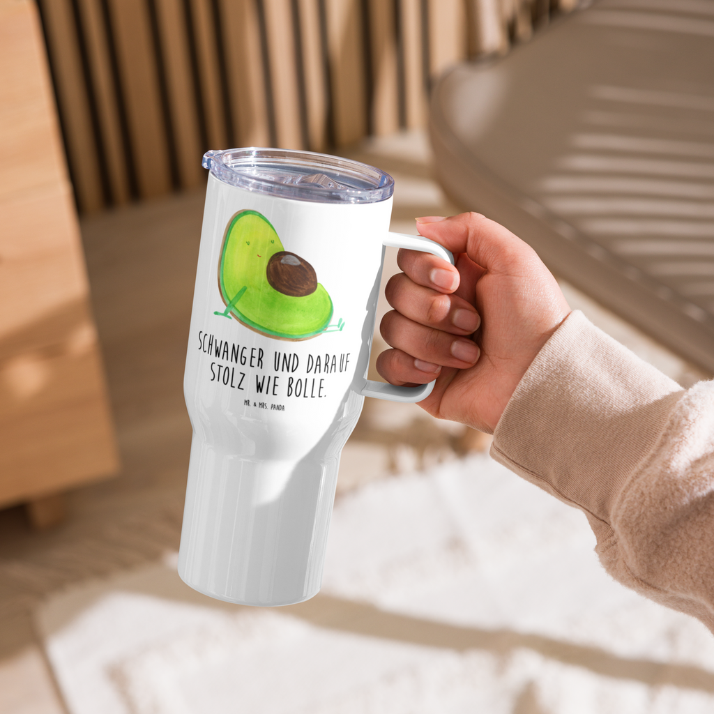 XXL Thermobecher Avocado Schwangerschaft Thermobecher, XL Thermobecher, Reisebecher, XL Reisetasse, Großer Thermobecher, Autobecher, Jumbo Becher, Avocado, Veggie, Vegan, Gesund, schwanger, Schwangerschaft, Babyparty, Babyshower