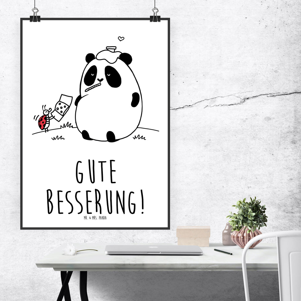 Poster Panda Gute Besserung Poster, Wandposter, Bild, Wanddeko, Küchenposter, Kinderposter, Wanddeko Bild, Raumdekoration, Wanddekoration, Handgemaltes Poster, Mr. & Mrs. Panda Poster, Designposter, Kunstdruck, Posterdruck