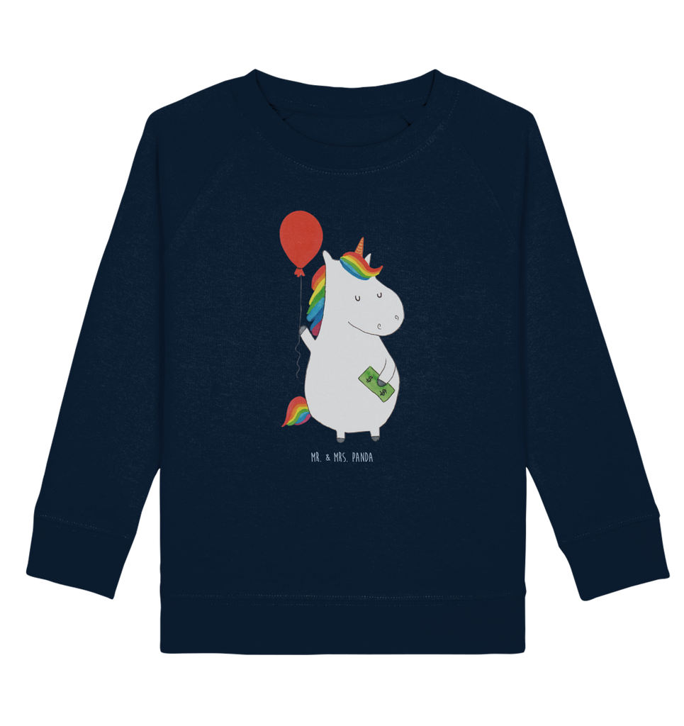 Organic Kinder Pullover Einhorn Luftballon Kinder Pullover, Kinder Sweatshirt, Jungen, Mädchen, Einhorn, Einhörner, Einhorn Deko, Pegasus, Unicorn, Luftballon, Geld, Lebenslust, Freude, Geschenk, Freundin