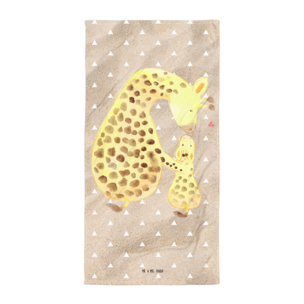 XL Badehandtuch Giraffe mit Kind Handtuch, Badetuch, Duschtuch, Strandtuch, Saunatuch, Afrika, Wildtiere, Giraffe, Kind, Mutter, Mama, Tochter, Sohn, Lieblingsmensch