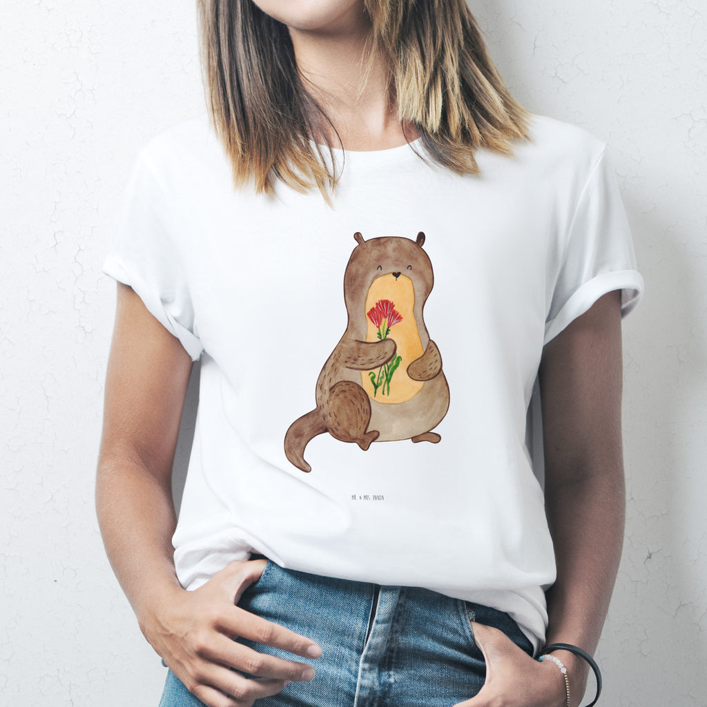 T-Shirt Standard Otter Blumenstrauß T-Shirt, Shirt, Tshirt, Lustiges T-Shirt, T-Shirt mit Spruch, Party, Junggesellenabschied, Jubiläum, Geburstag, Herrn, Damen, Männer, Frauen, Schlafshirt, Nachthemd, Sprüche, Otter, Fischotter, Seeotter, Otter Seeotter See Otter