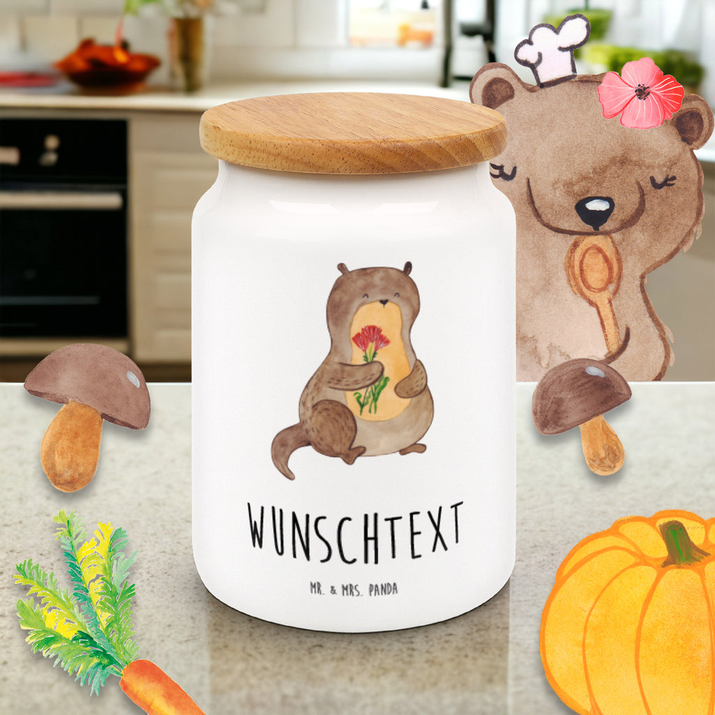 Personalisierte Vorratsdose Otter Blumenstrauß Personalisierte Vorratsdose, Personalisierte Keksdose, Personalisierte Keramikdose, Personalisierte Leckerlidose, Personalisierte Dose, Personalisierter Vorratsbehälter, Personalisierte Aufbewahrungsdose, Otter, Fischotter, Seeotter, Otter Seeotter See Otter