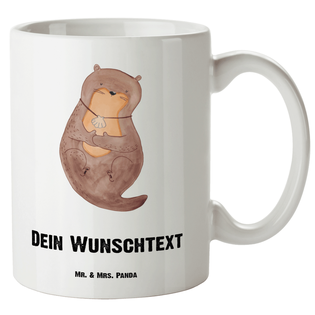 Personalisierte XL Tasse Otter mit Muschelmedaillon Personalisierte XL Tasse, Personalisierte Große Tasse, Personalisierte Grosse Kaffeetasse, PErsonalisierter XL Becher, XL Teetasse mit Namen, XL Becher mit Namen, spülmaschinenfest, Jumbo Tasse, Groß, Personalisiert, XL Tasse mit Namen, XL Namenstasse, Jumbo Namenstasse, Otter, Fischotter, Seeotter, Otterliebe, grübeln, träumen, Motivation, Tagträumen, Büro