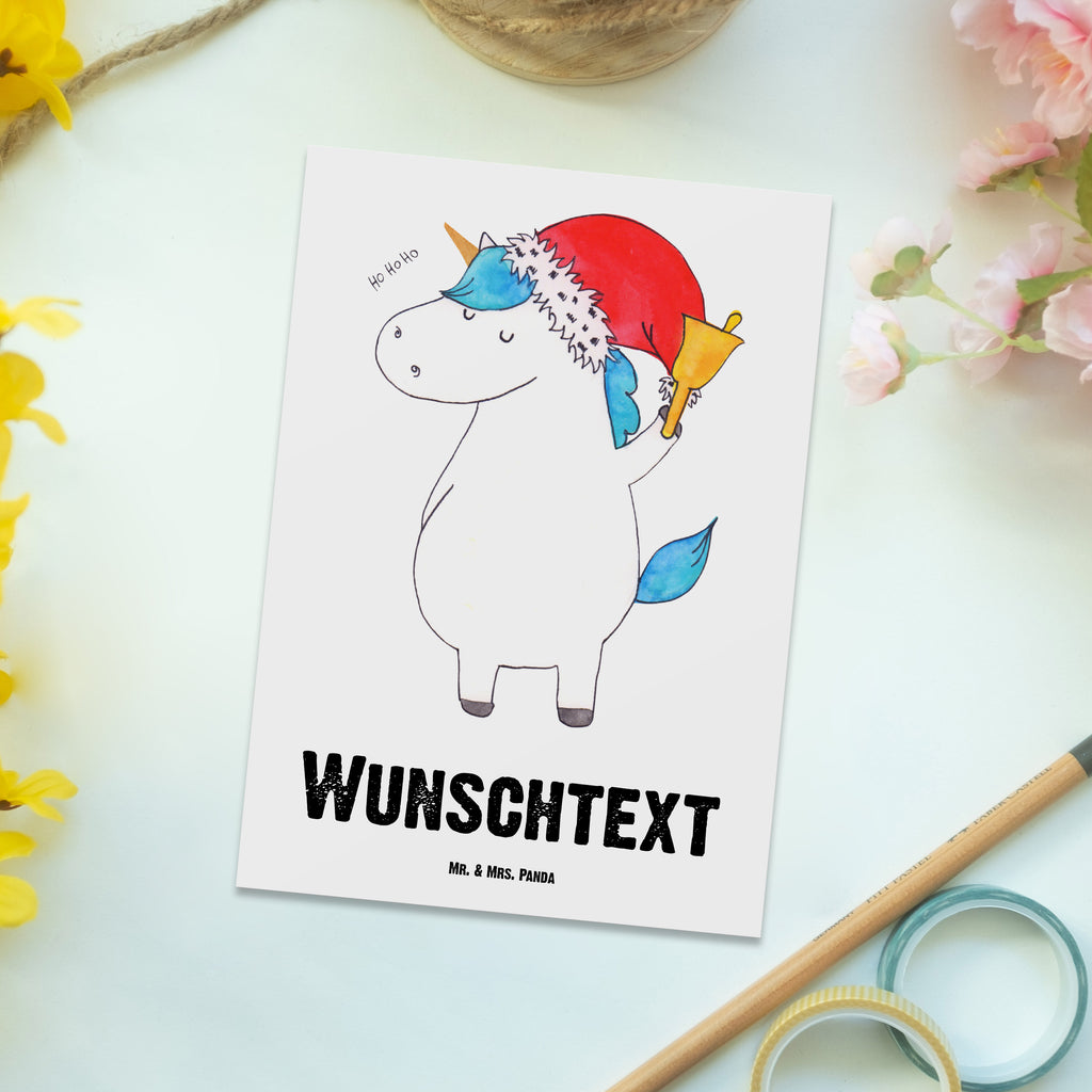 Personalisierte Postkarte Einhorn Weihnachtsmann Postkarte mit Namen, Postkarte bedrucken, Postkarte mit Wunschtext, Postkarte personalisierbar, Geschenkkarte mit Namen, Grußkarte mit Namen, Karte mit Namen, Einladung mit Namen, Ansichtskarte mit Namen, Geschenkkarte mit Wunschtext, Grußkarte mit Wunschtext, Karte mit Wunschtext, Einladung mit Wunschtext, Ansichtskarte mit Wunschtext, Einhorn, Einhörner, Einhorn Deko, Pegasus, Unicorn, Gin, Schokolade, Schoki, Weihnachten, Weihnachtsmann, Nikolaus, Wunschzettel, Wunschliste, Feenstaub