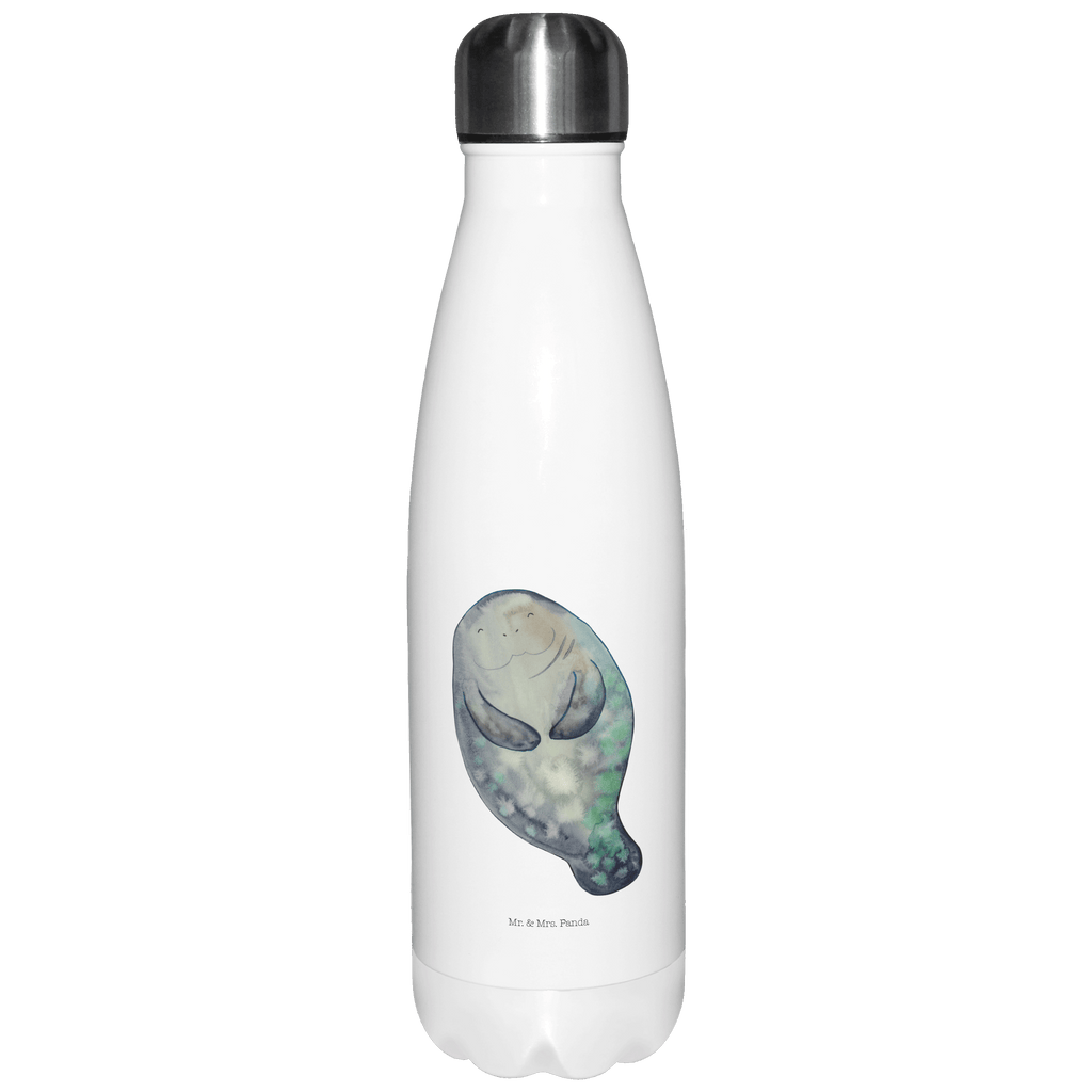 Thermosflasche Seekuh happy Isolierflasche, Thermoflasche, Trinkflasche, Thermos, Edelstahl, Meerestiere, Meer, Urlaub, Seekuh, Seekühe, Selbstliebe, Respekt, Neuanfang, Neustart, Achtsamkeit, Zufrieden, Liebeskummer, Freundin