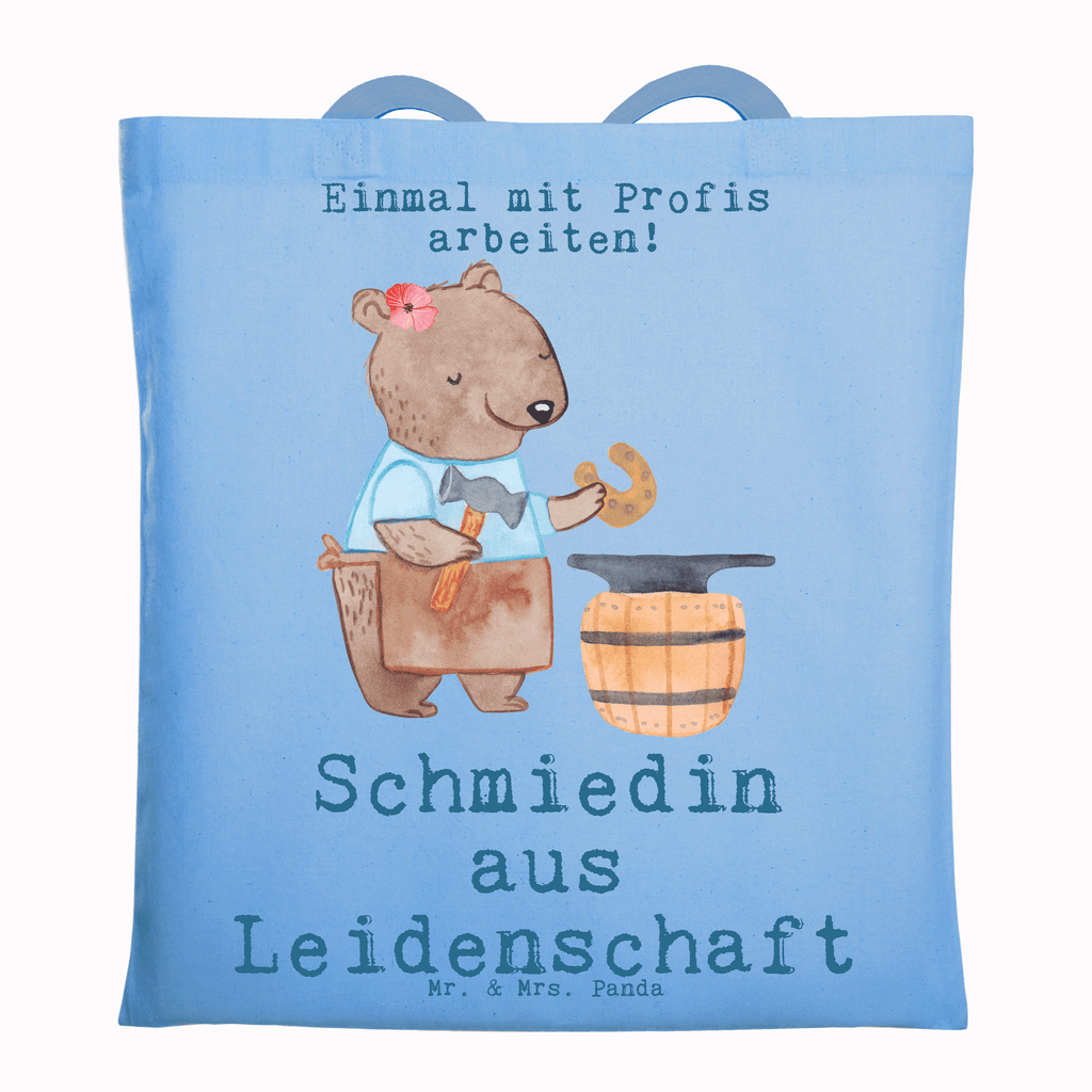 Tragetasche Schmiedin aus Leidenschaft Beuteltasche, Beutel, Einkaufstasche, Jutebeutel, Stoffbeutel, Tasche, Shopper, Umhängetasche, Strandtasche, Schultertasche, Stofftasche, Tragetasche, Badetasche, Jutetasche, Einkaufstüte, Laptoptasche, Beruf, Ausbildung, Jubiläum, Abschied, Rente, Kollege, Kollegin, Geschenk, Schenken, Arbeitskollege, Mitarbeiter, Firma, Danke, Dankeschön