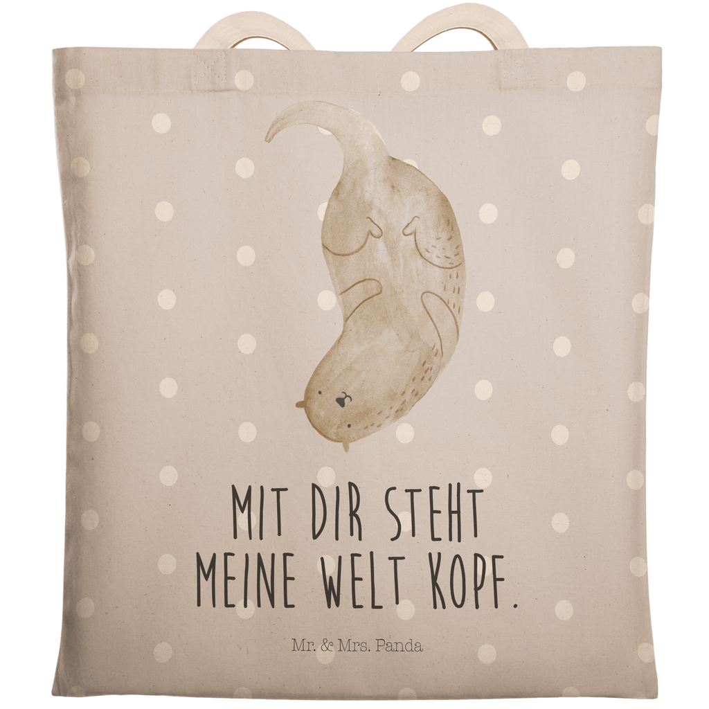 Einkaufstasche Otter Kopfüber Tragetasche, Tasche, Beutel, Stofftasche, Baumwolltasche, Umhängetasche, Shopper, Einkaufstasche, Beuteltasche, Otter, Fischotter, Seeotter, Otter Seeotter See Otter