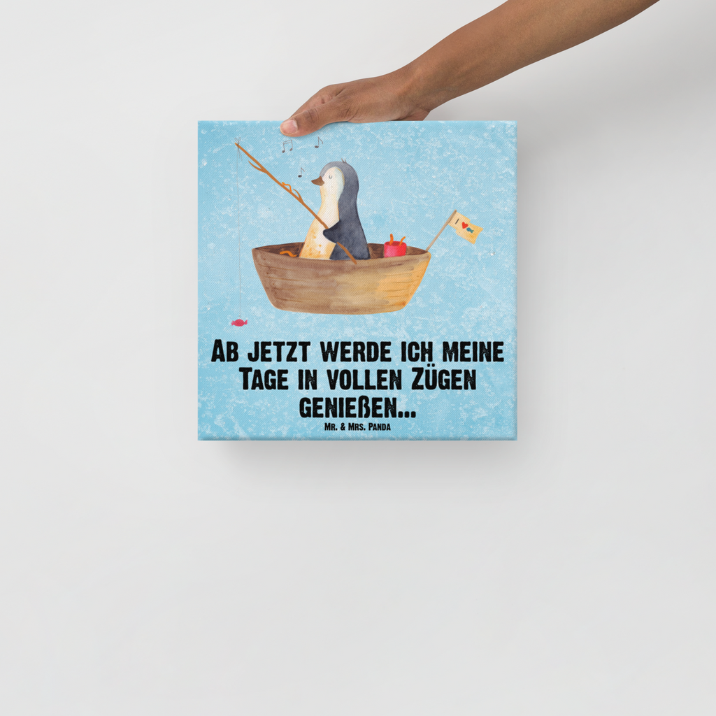 Leinwand Bild Pinguin Angelboot Leinwand, Bild, Kunstdruck, Wanddeko, Dekoration, Pinguin, Pinguine, Angeln, Boot, Angelboot, Lebenslust, Leben, genießen, Motivation, Neustart, Neuanfang, Trennung, Scheidung, Geschenkidee Liebeskummer