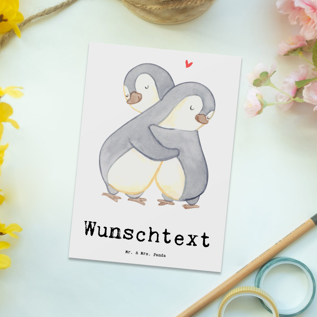 Personalisierte Postkarte Pinguin Beste Halbschwester der Welt Postkarte mit Namen, Postkarte bedrucken, Postkarte mit Wunschtext, Postkarte personalisierbar, Geschenkkarte mit Namen, Grußkarte mit Namen, Karte mit Namen, Einladung mit Namen, Ansichtskarte mit Namen, Geschenkkarte mit Wunschtext, Grußkarte mit Wunschtext, Karte mit Wunschtext, Einladung mit Wunschtext, Ansichtskarte mit Wunschtext, für, Dankeschön, Geschenk, Schenken, Geburtstag, Geburtstagsgeschenk, Geschenkidee, Danke, Bedanken, Mitbringsel, Freude machen, Geschenktipp, Halbschwester, Stiefschwester, Stiefgeschwister, Schwestern, Schwester, Geschwister, Schwesterherz, Sister, Familie, Kleinigkeit, Beste, Tochter, Liebe, Kinder