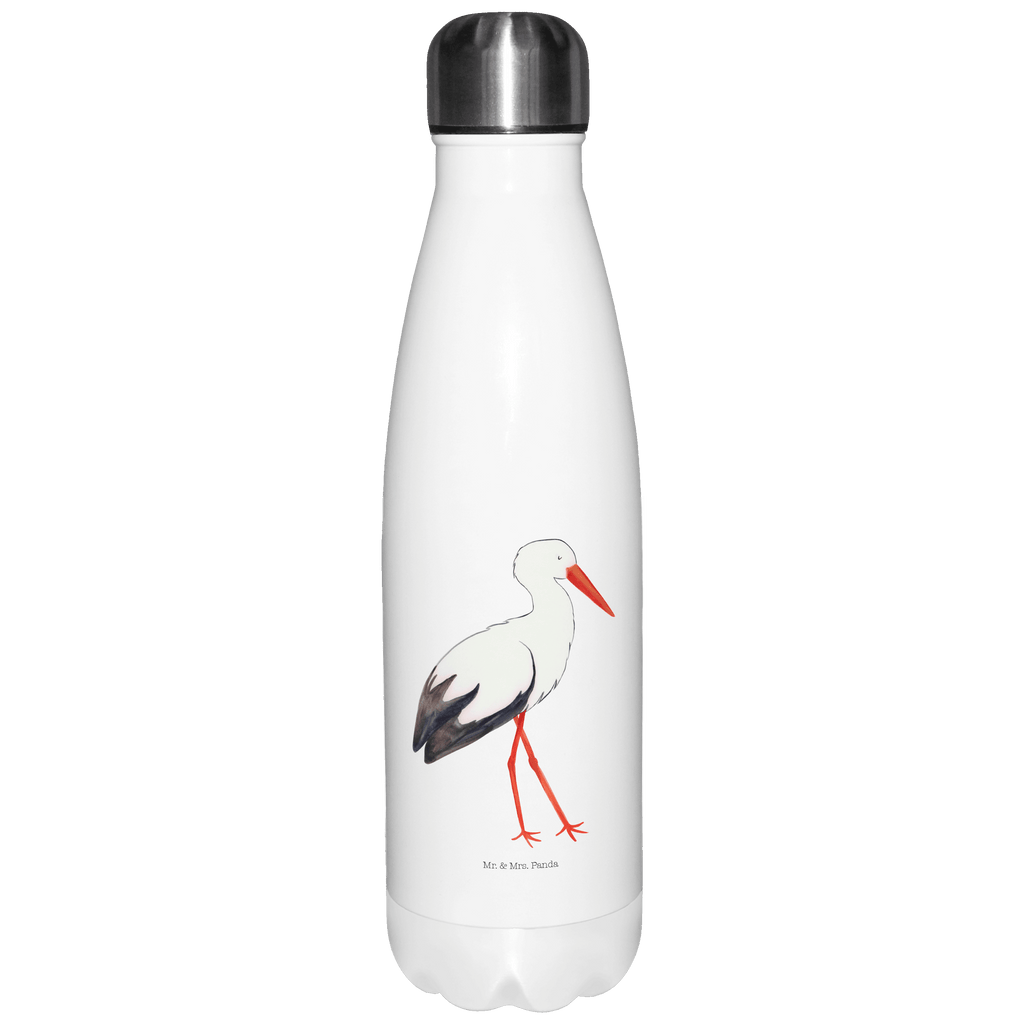 Thermosflasche Storch Isolierflasche, Thermoflasche, Trinkflasche, Thermos, Edelstahl, Tiermotive, Gute Laune, lustige Sprüche, Tiere, Storch, Störche, Schwangerschaft, Geburt, Mutter, Mütter, Mutter werden, Schwanger, Babybauch, Baby