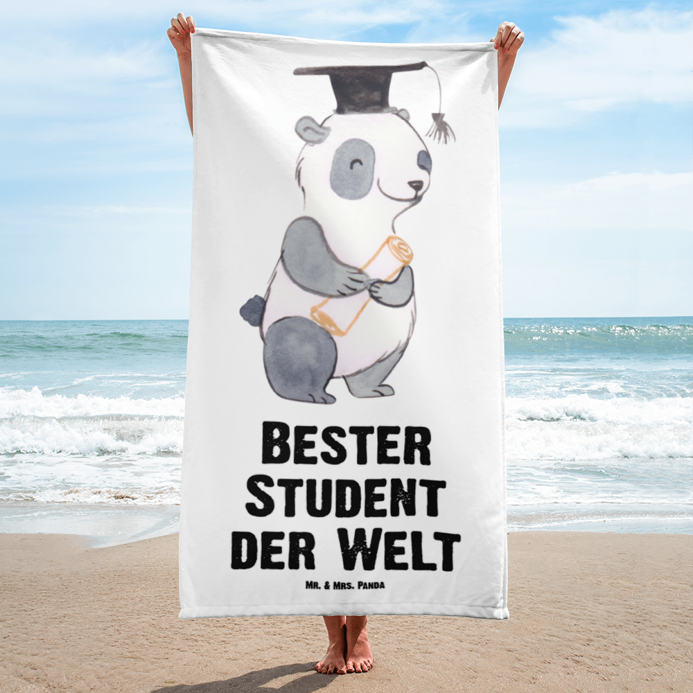 XL Badehandtuch Panda Bester Student der Welt Handtuch, Badetuch, Duschtuch, Strandtuch, Saunatuch, für, Dankeschön, Geschenk, Schenken, Geburtstag, Geburtstagsgeschenk, Geschenkidee, Danke, Bedanken, Mitbringsel, Freude machen, Geschenktipp, Student, Studium, Sohn, Spaß, Musterschüler, lustig, Studienabschluss, witzig, Universität, Abschluss, Alumni, Uni, Studenten, Hochschule