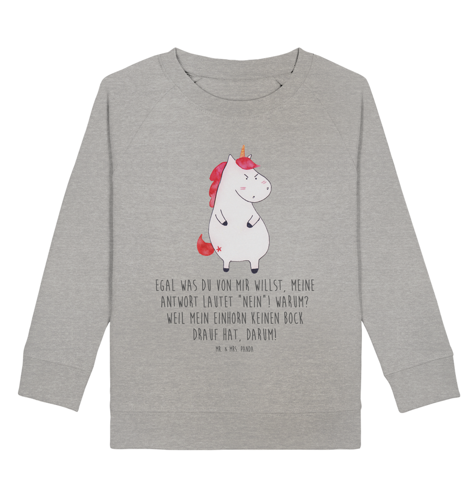 Organic Kinder Pullover Einhorn wütend Kinder Pullover, Kinder Sweatshirt, Jungen, Mädchen, Einhorn, Einhörner, Einhorn Deko, Pegasus, Unicorn, Realität, Ansage, lustlos, nein, Büro, Arbeit, wütend, dumme Fragen, lustig, Spaß, Geschenk