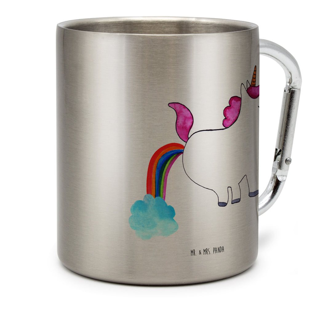 Edelstahlbecher Einhorn Pupsend Edelstahltasse, Karabiner, Edelstahlbecher, Outdoor, Camping, Tasse, Becher, Einhorn, Einhörner, Einhorn Deko, Pegasus, Unicorn, Pups, Regenbogen, Glitzer, Einhornpower, Erwachsenwerden, Spaß, lustig, Freundin