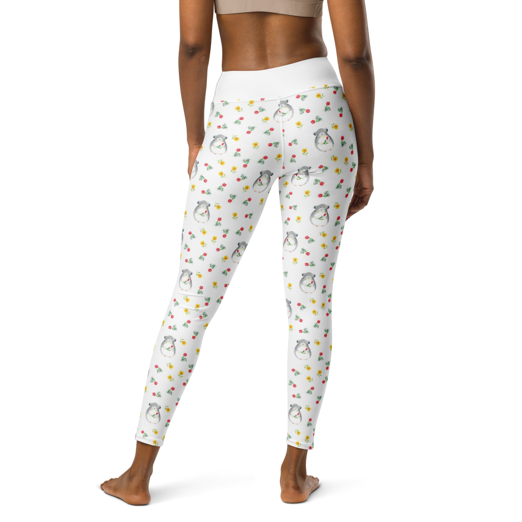 Yogahose Chinchilla Blume Muster Yogapants, Yogaleggings, Yogaleggins, Yogahose Damen, Yogahose, Frauen, Yogahose Mädchen, Yogahose Kinder, Yogahose Herren, Yogahose Männer, Tiermotive, Gute Laune, lustige Sprüche, Tiere, Chinchilla, Chinchillas, Liebeskummer, Kummer, Depressionen, traurig sein, Chaos, Glücklichsein, Büro, Büroalltag