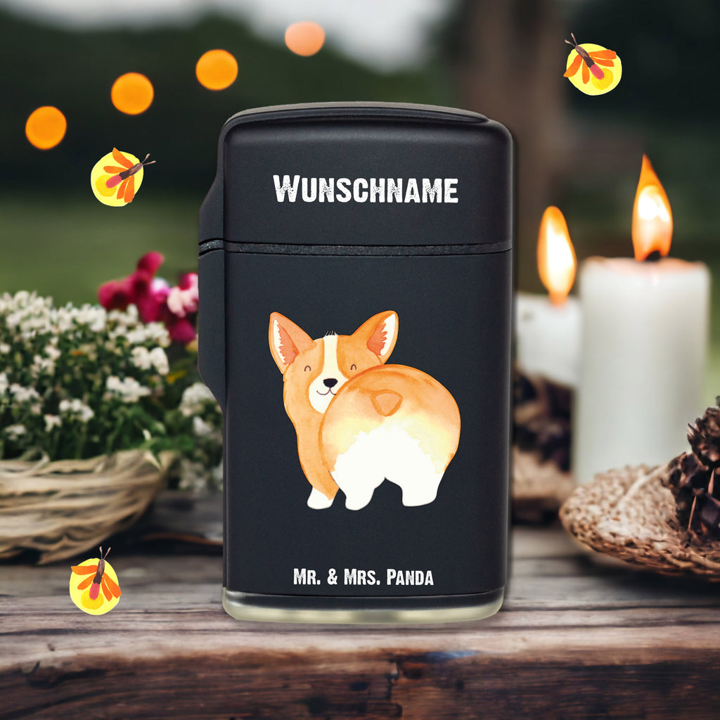 Personalisiertes Feuerzeug Corgie Po Personalisiertes Feuerzeug, Personalisiertes Gas-Feuerzeug, Personalisiertes Sturmfeuerzeug, Hund, Hundemotiv, Haustier, Hunderasse, Tierliebhaber, Hundebesitzer, Sprüche, Corgie, Hundeliebe, Motivation, Selbstliebe, Spruch