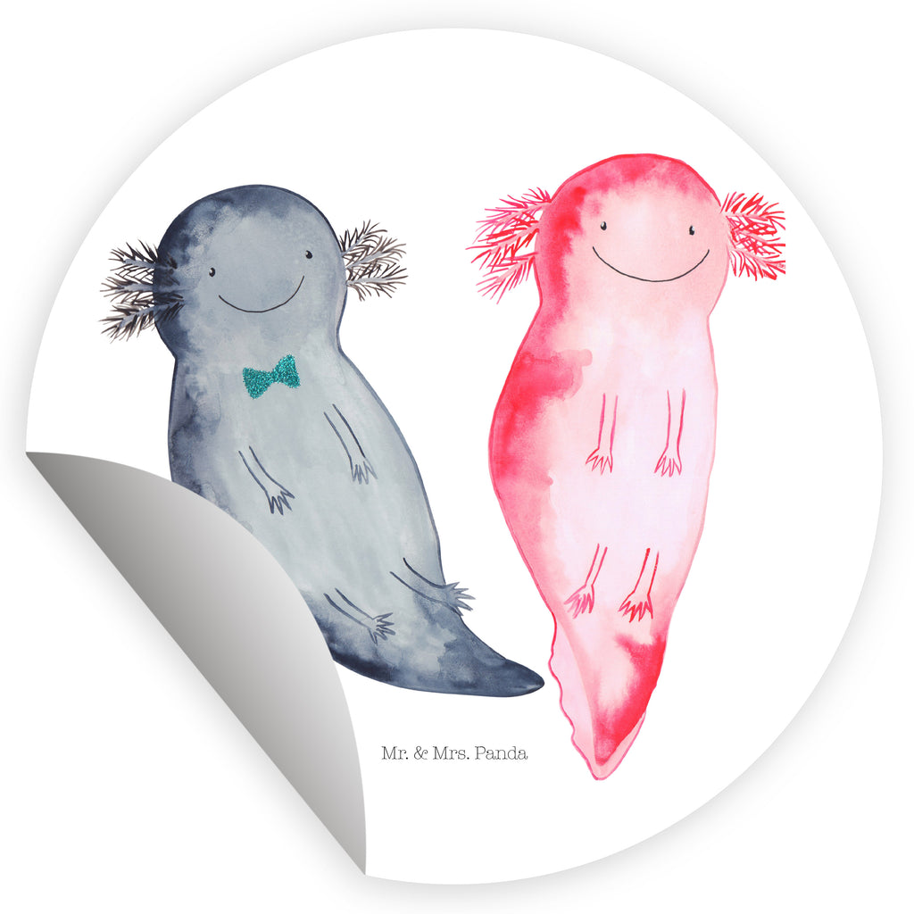 Rund Aufkleber Axolotl Freundin Sticker, Aufkleber, Etikett, Axolotl, Molch, Axolot, Schwanzlurch, Lurch, Lurche, Liebe, große Liebe, Liebesbeweis, Freund, Verlobter, Ehemann, Jahrestag, Valentinstag