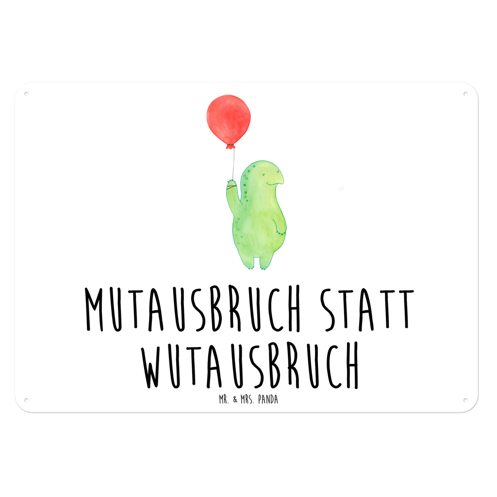 Blechschild Schildkröte Luftballon Blechschild, Metallschild, Geschenk Schild, Schild, Magnet-Metall-Schild, Deko Schild, Wandschild, Wand-Dekoration, Türschild, Schildkröte, Schildkröten, Mutausbruch, Motivation, Motivationsspruch