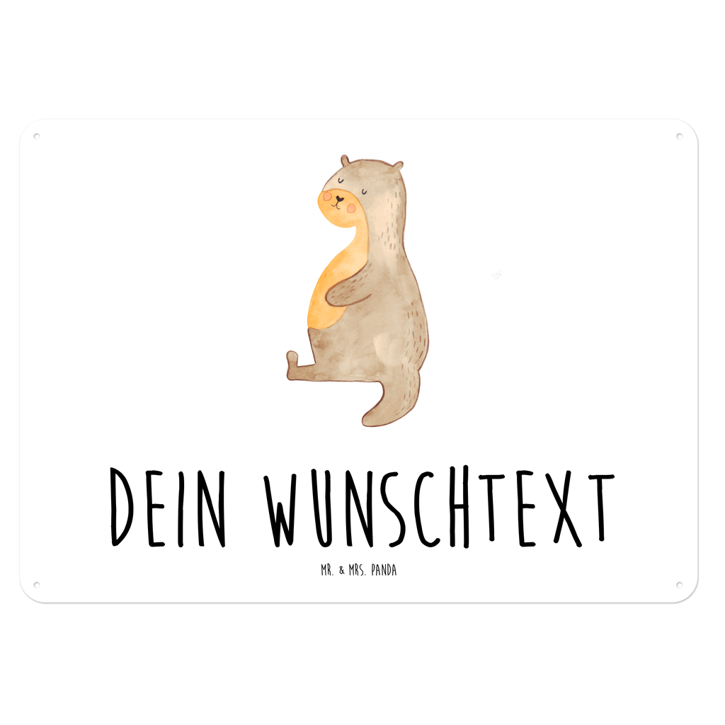 Personalisiertes Blechschild Otter Bauch Blechschild, Metallschild, Geschenk Schild, Schild, Magnet-Metall-Schild, Deko Schild, Wandschild, Wand-Dekoration, Türschild, Otter, Fischotter, Seeotter, Otter Seeotter See Otter