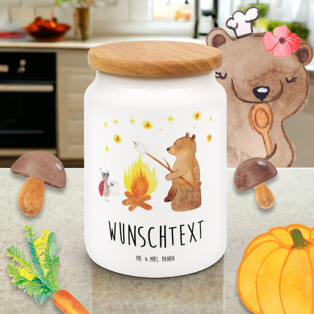 Personalisierte Vorratsdose Bär & Marienkäfer Lagerfeuer Personalisierte Vorratsdose, Personalisierte Keksdose, Personalisierte Keramikdose, Personalisierte Leckerlidose, Personalisierte Dose, Personalisierter Vorratsbehälter, Personalisierte Aufbewahrungsdose, Bär, Teddy, Teddybär, Lagerfeuer