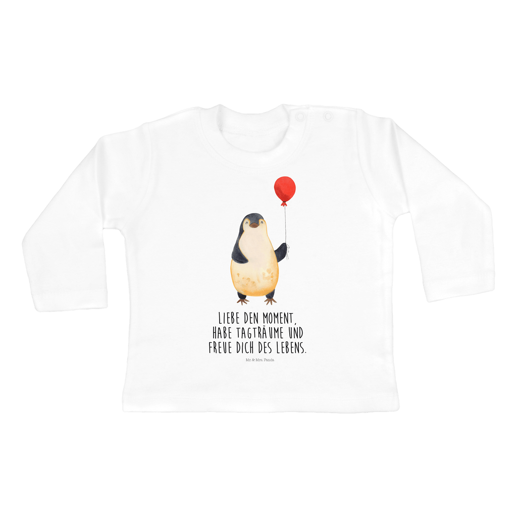 Baby Longsleeve Pinguin Luftballon Mädchen, Jungen, Baby, Langarm, Bio, Kleidung, Pinguin, Pinguine, Luftballon, Tagträume, Lebenslust, Geschenk Freundin, Geschenkidee, beste Freundin, Motivation, Neustart, neues Leben, Liebe, Glück