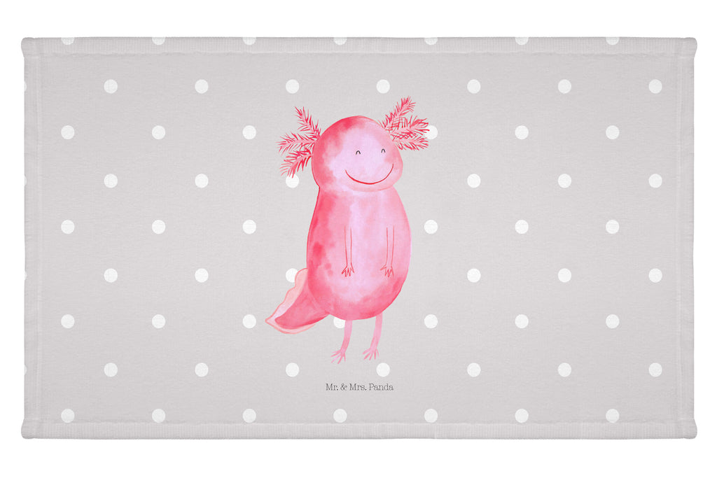 Handtuch Axolotl Glücklich Handtuch, Badehandtuch, Badezimmer, Handtücher, groß, Kinder, Baby, Axolotl, Molch, Axolot, Schwanzlurch, Lurch, Lurche, Motivation, gute Laune