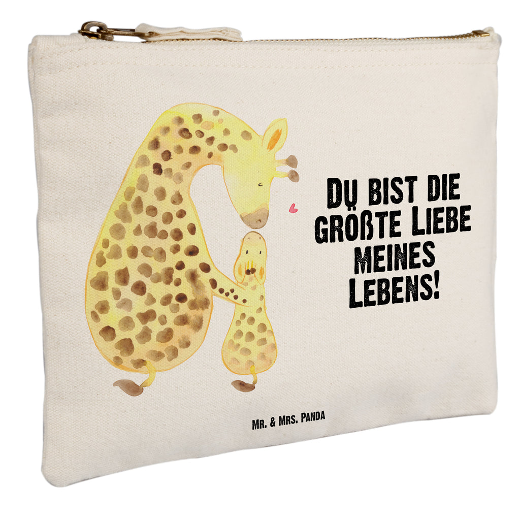 Schminktasche Giraffe mit Kind Schminktasche, Kosmetiktasche, Kosmetikbeutel, Stiftemäppchen, Etui, Federmappe, Makeup, XXL, Schminketui, Kosmetiketui, Schlamperetui, Afrika, Wildtiere, Giraffe, Kind, Mutter, Mama, Tochter, Sohn, Lieblingsmensch