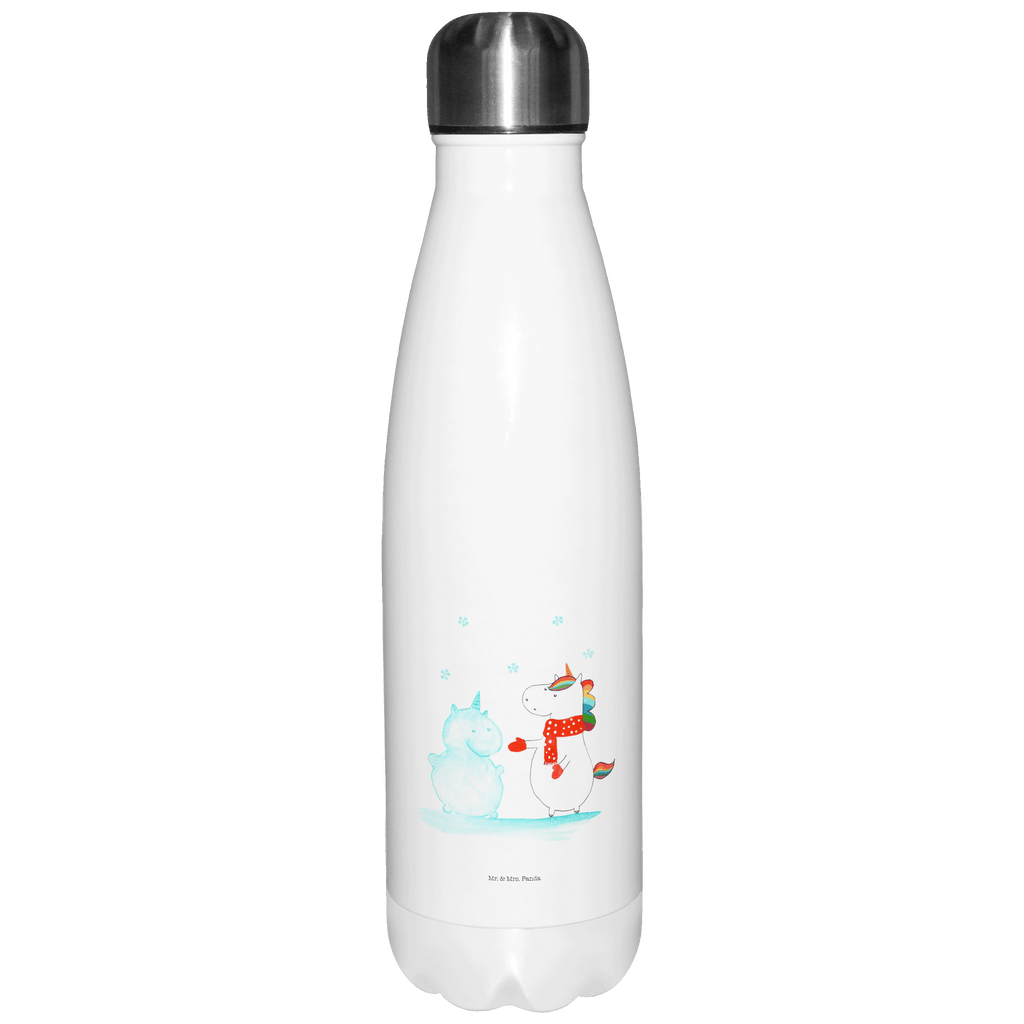 Thermosflasche Einhorn Schneemann Isolierflasche, Thermoflasche, Trinkflasche, Thermos, Edelstahl, Einhorn, Einhörner, Einhorn Deko, Pegasus, Unicorn, Schneemann, Winter, Schnee, Kuchen, Weihnachten, kalt, Mütze, Handschuhe, X-Mas