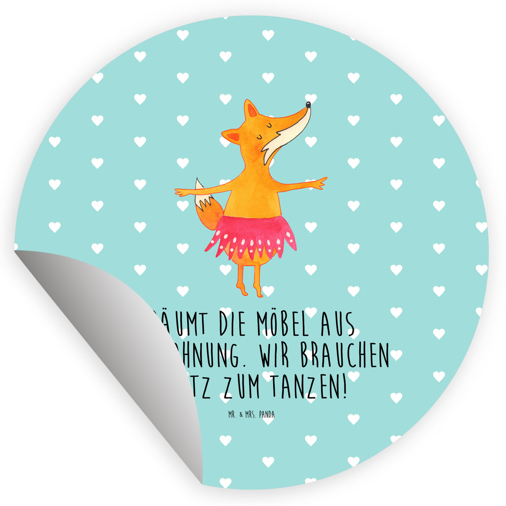 Rund Aufkleber Fuchs Ballerina Sticker, Aufkleber, Etikett, Fuchs, Fuchs Spruch, Füchse, Füchsin, Ballerina, Ballett, Tänzerin, Tanzen, Party, Einladung, Geburtstag