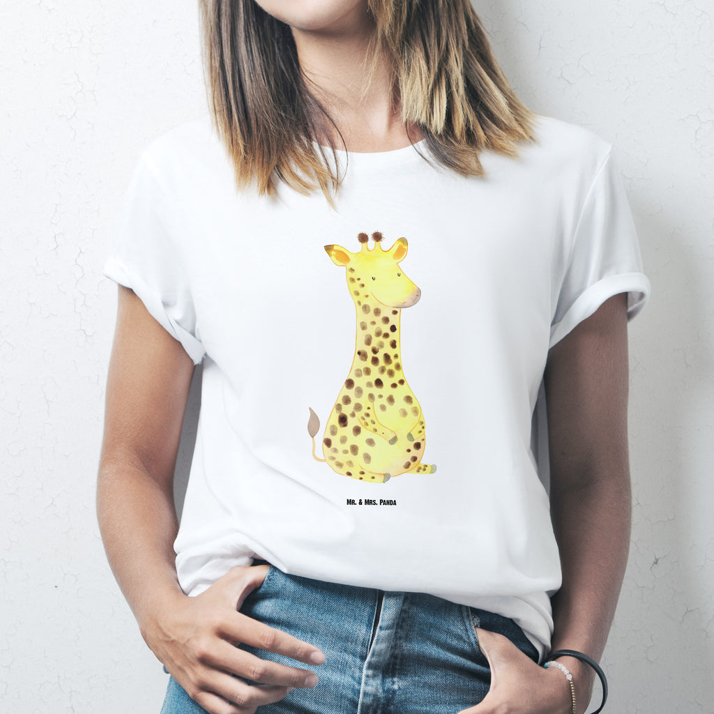 T-Shirt Standard Giraffe Zufrieden T-Shirt, Shirt, Tshirt, Lustiges T-Shirt, T-Shirt mit Spruch, Party, Junggesellenabschied, Jubiläum, Geburstag, Herrn, Damen, Männer, Frauen, Schlafshirt, Nachthemd, Sprüche, Afrika, Wildtiere, Giraffe, Zufrieden, Glück, Abenteuer