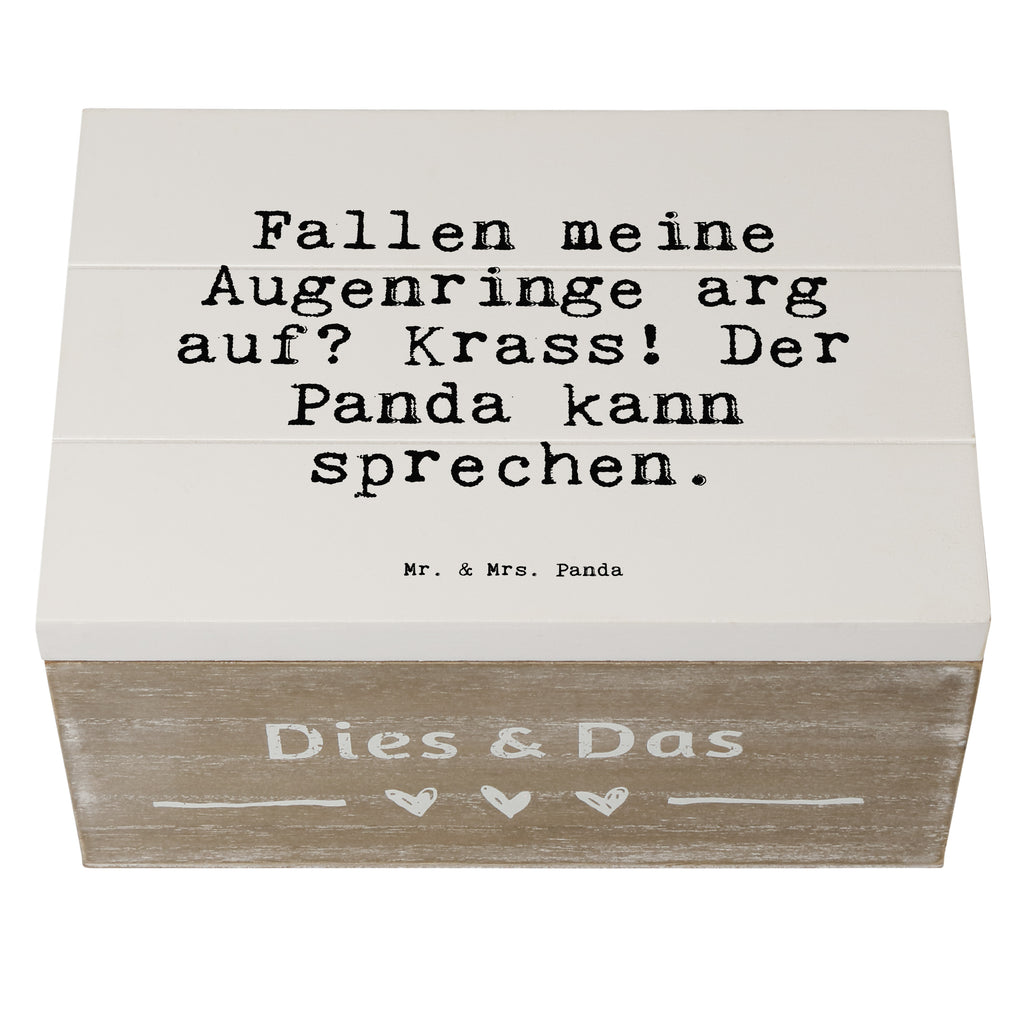 Holzkiste Sprüche und Zitate Fallen meine Augenringe arg auf? Krass! Der Panda kann sprechen. Holzkiste, Kiste, Schatzkiste, Truhe, Schatulle, XXL, Erinnerungsbox, Erinnerungskiste, Dekokiste, Aufbewahrungsbox, Geschenkbox, Geschenkdose, Spruch, Sprüche, lustige Sprüche, Weisheiten, Zitate, Spruch Geschenke, Spruch Sprüche Weisheiten Zitate Lustig Weisheit Worte