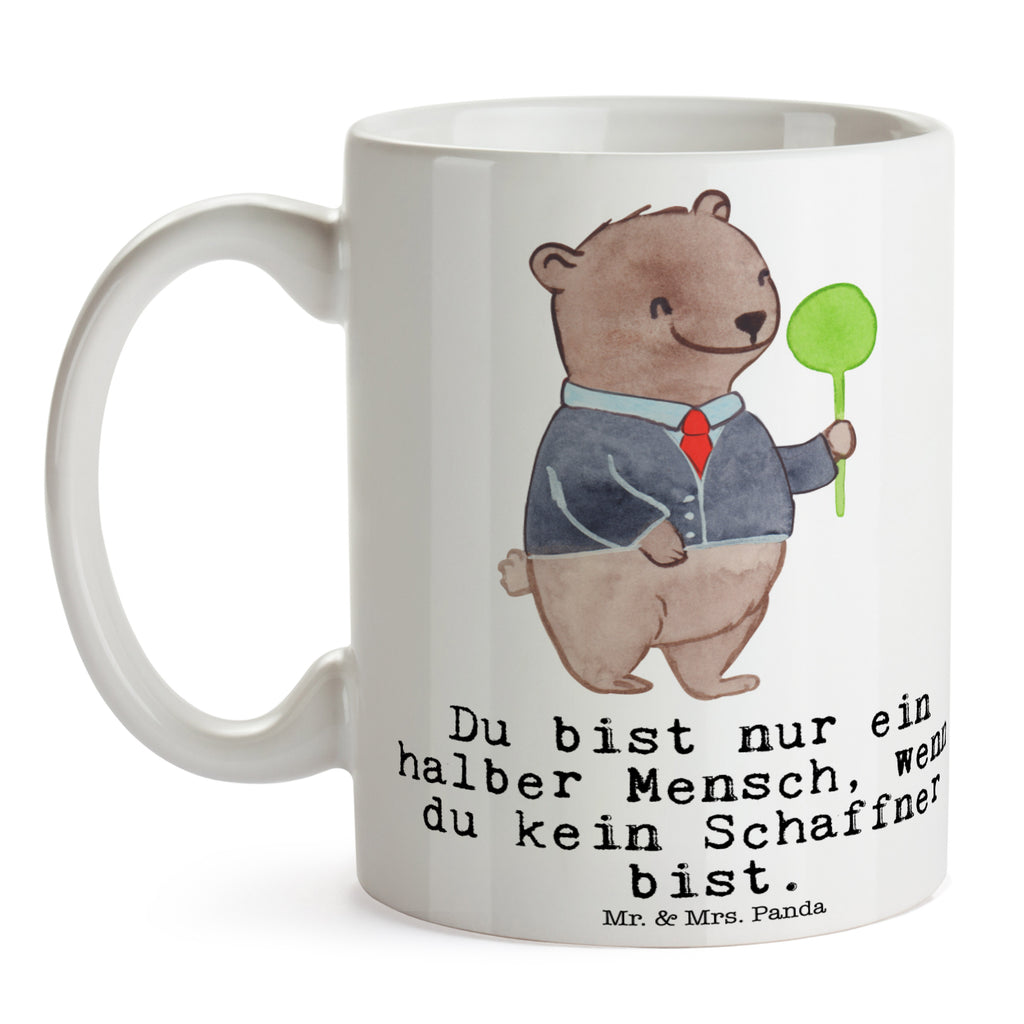 Tasse Schaffner mit Herz Tasse, Kaffeetasse, Teetasse, Becher, Kaffeebecher, Teebecher, Keramiktasse, Porzellantasse, Büro Tasse, Geschenk Tasse, Tasse Sprüche, Tasse Motive, Kaffeetassen, Tasse bedrucken, Designer Tasse, Cappuccino Tassen, Schöne Teetassen, Beruf, Ausbildung, Jubiläum, Abschied, Rente, Kollege, Kollegin, Geschenk, Schenken, Arbeitskollege, Mitarbeiter, Firma, Danke, Dankeschön