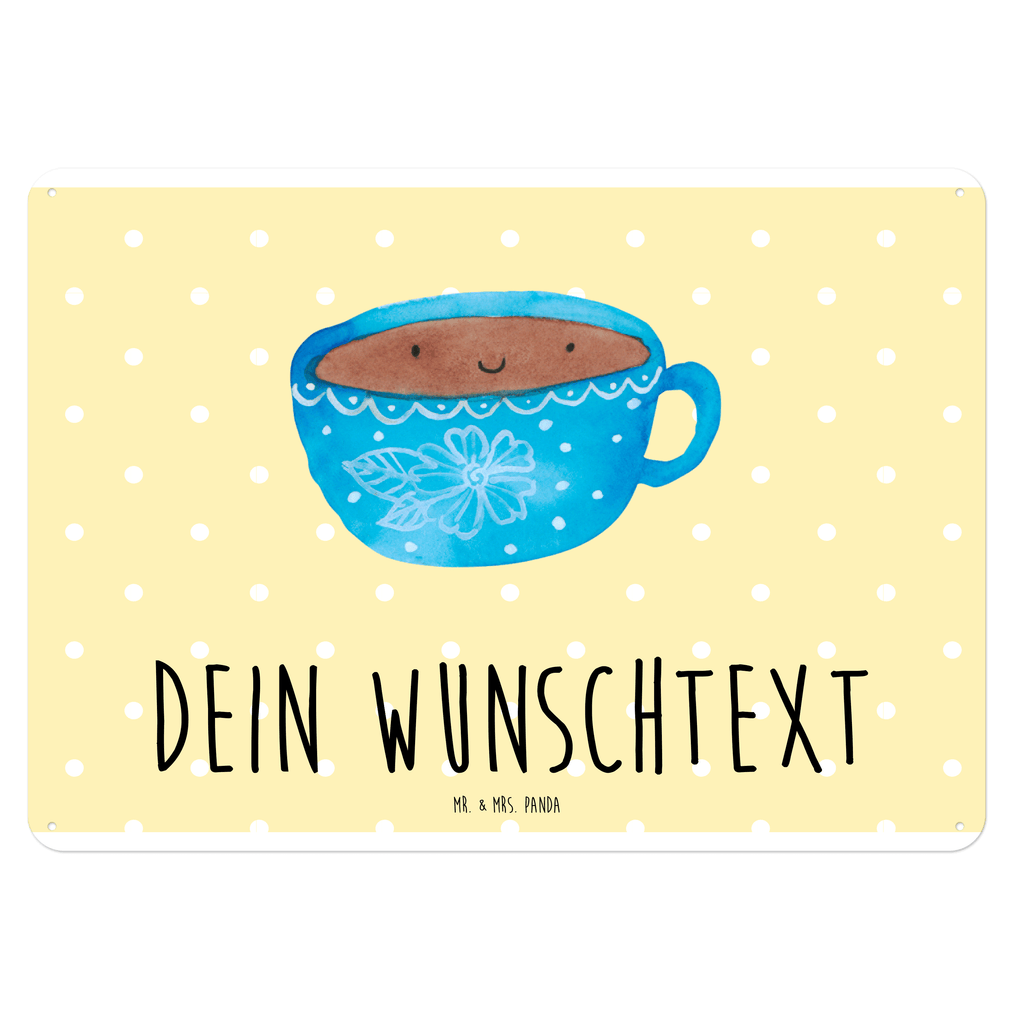 Personalisiertes Blechschild Kaffee Tasse Blechschild, Metallschild, Geschenk Schild, Schild, Magnet-Metall-Schild, Deko Schild, Wandschild, Wand-Dekoration, Türschild, Tiermotive, Gute Laune, lustige Sprüche, Tiere, Kaffee, Tasse, Liebe, Geschmack, Genuss, Glücklich