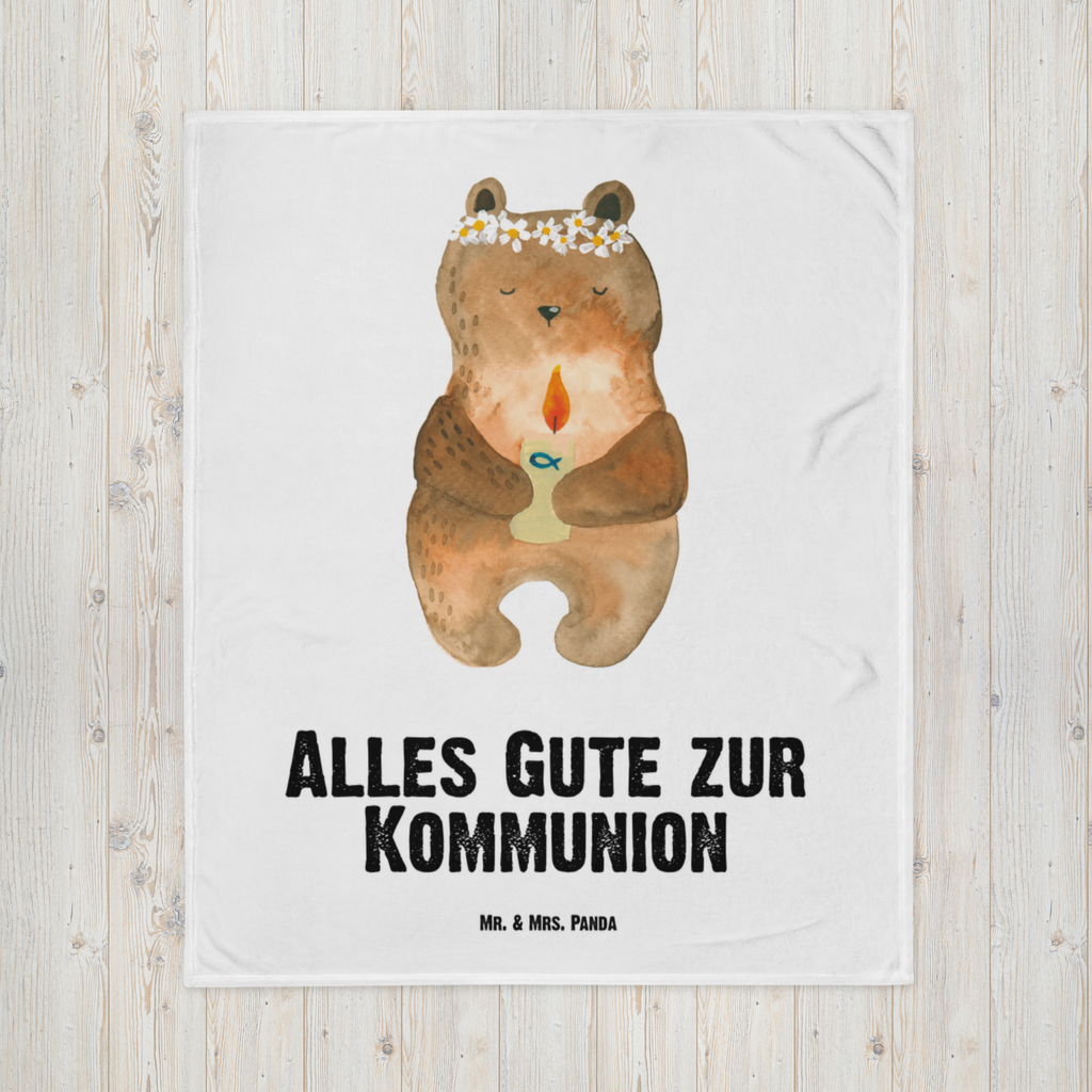 Babydecke Bär Kommunion Babydecke, Babygeschenk, Geschenk Geburt, Babyecke Kuscheldecke, Krabbeldecke, Bär, Teddy, Teddybär, Kommunion, Gottes Segen, Taufkerze, katholisch